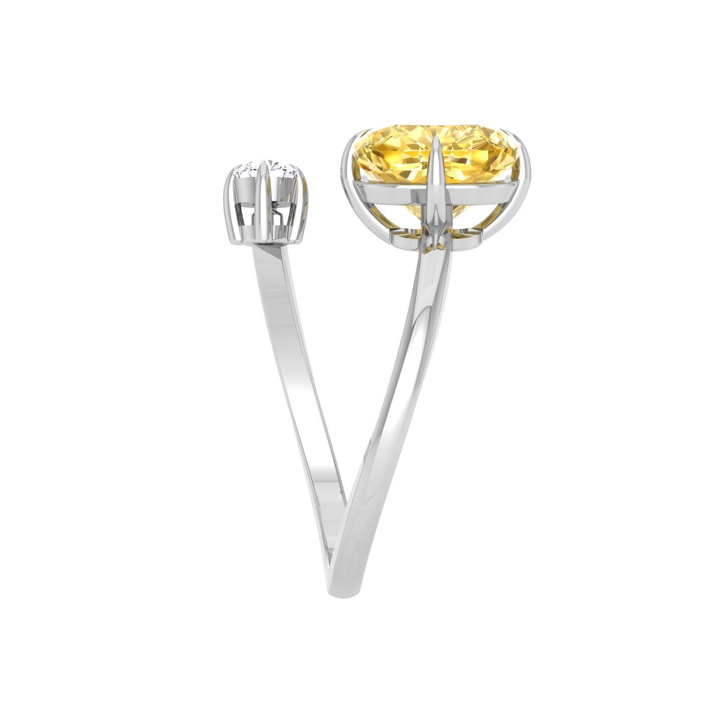 Ring With Yellow Stone and a Diamond