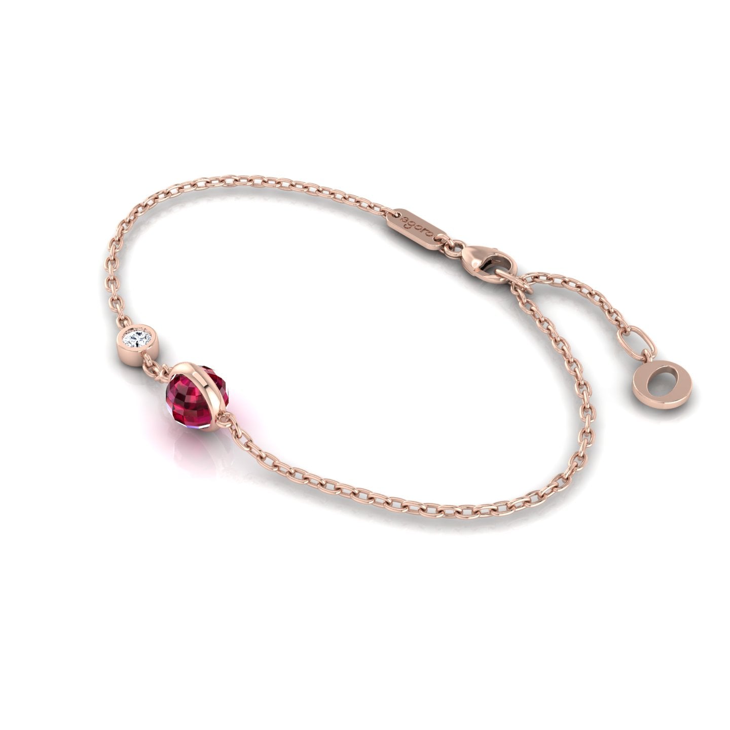 Bracelet with RED stone and a Diamond