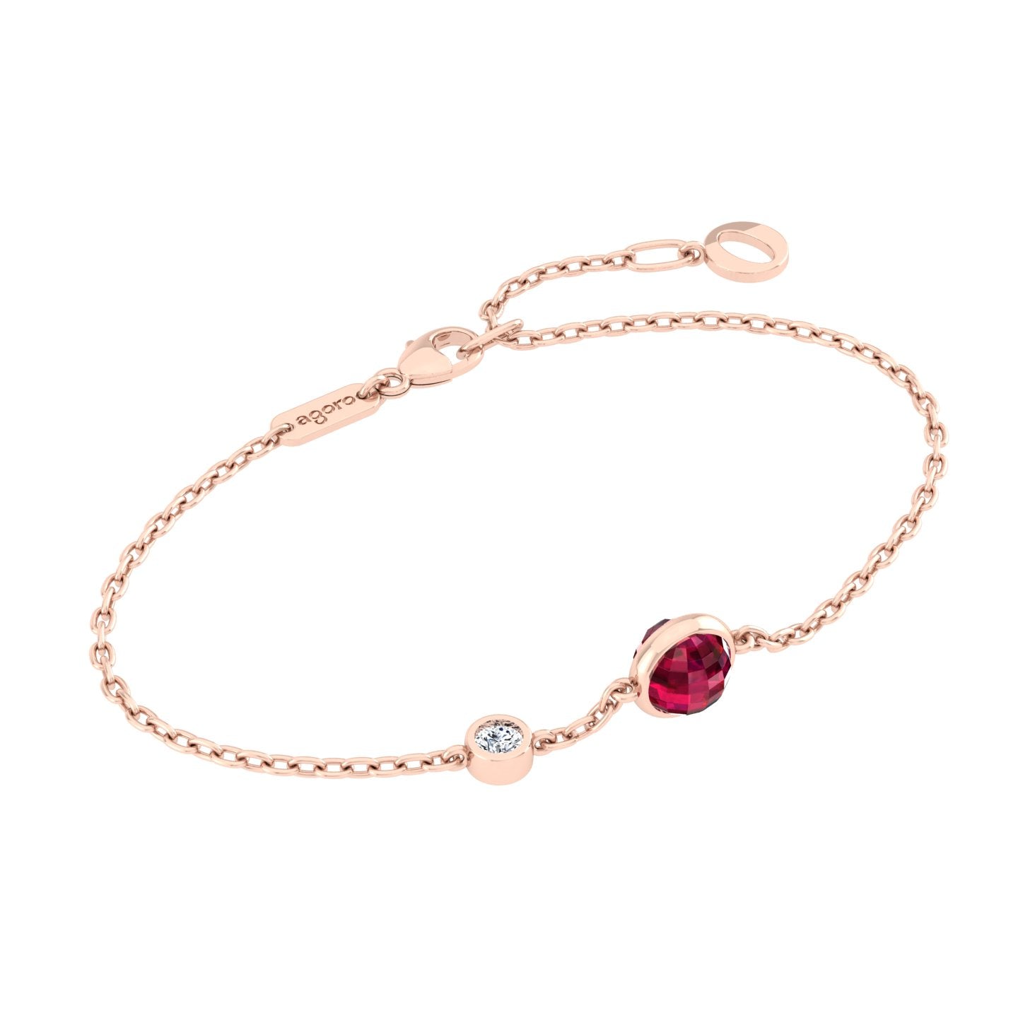 Bracelet with RED stone and a Diamond