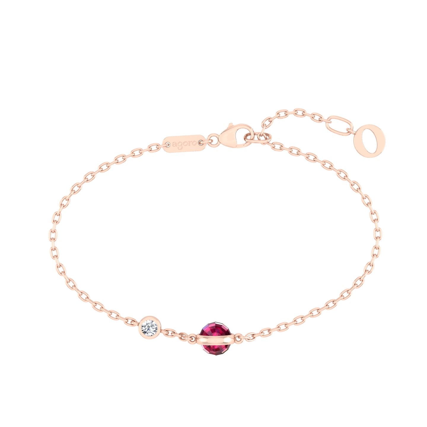 Bracelet with RED stone and a Diamond