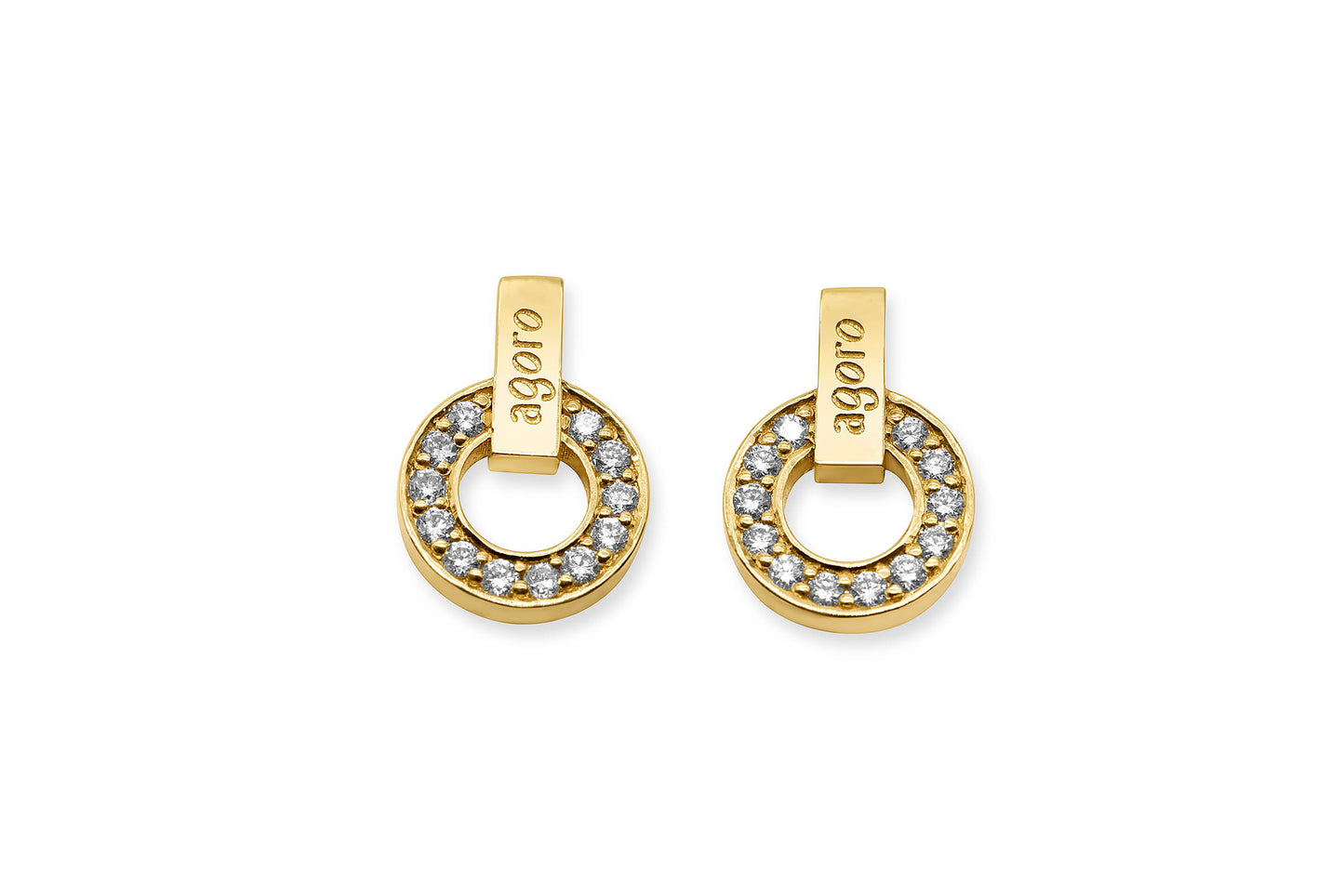 Earring with Diamonds and Round - White