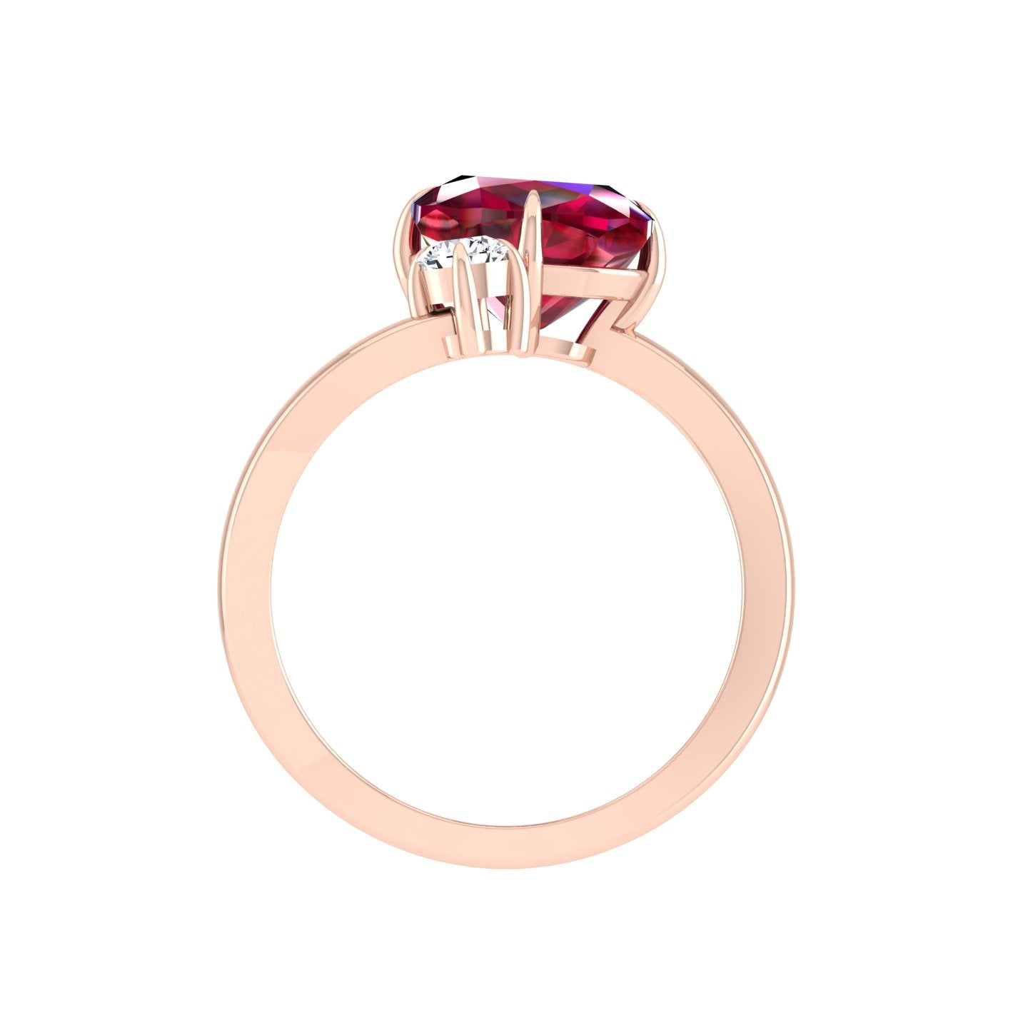 Ring With Red Stone and a Diamond