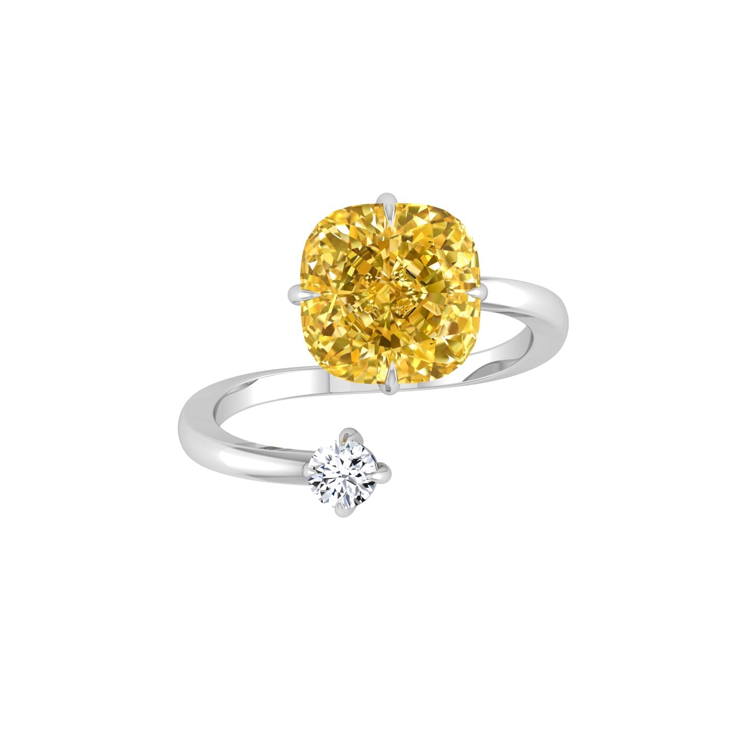 Ring With Yellow Stone and a Diamond
