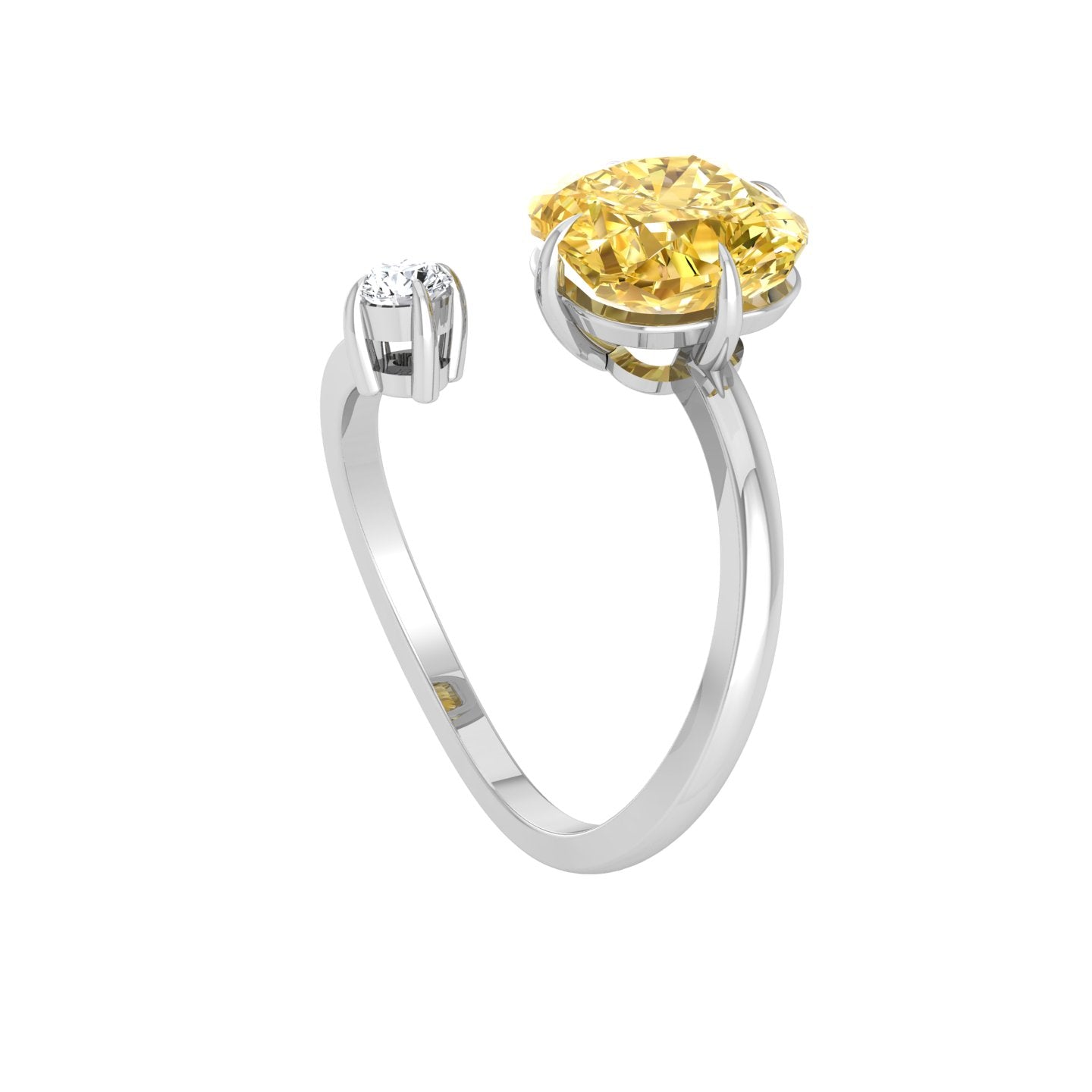 Ring With Yellow Stone and a Diamond