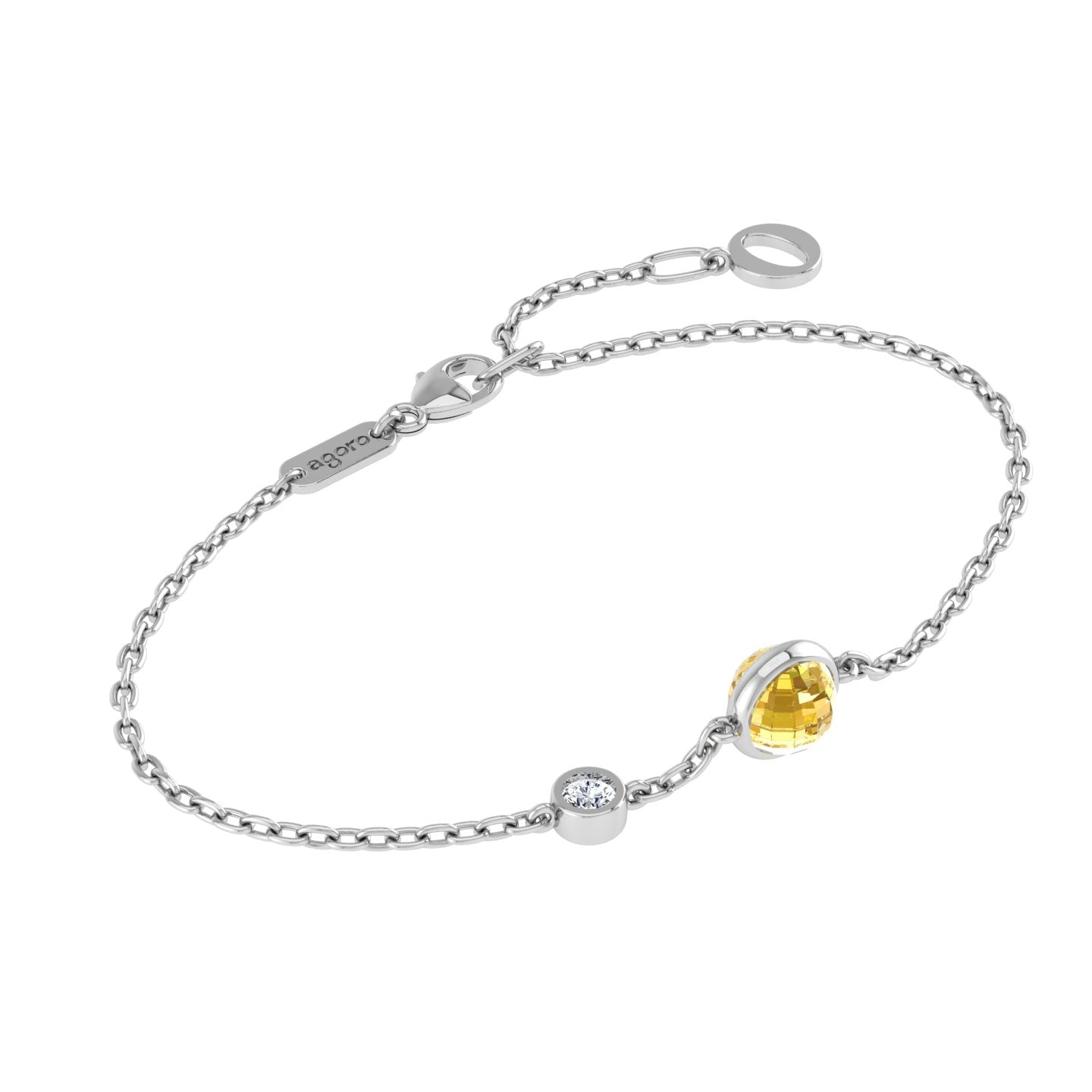 Bracelet with Yellow stone and a Diamond