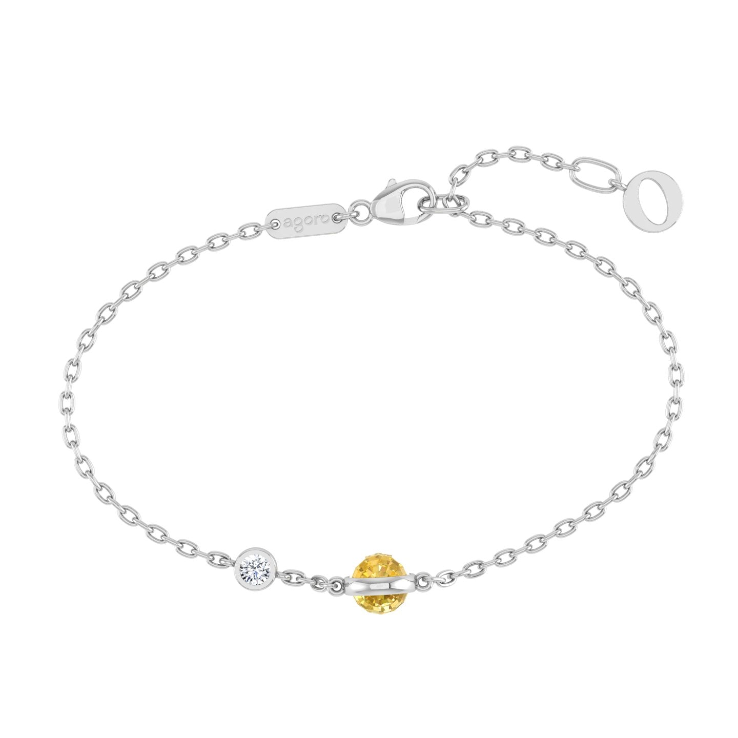 Bracelet with Yellow stone and a Diamond