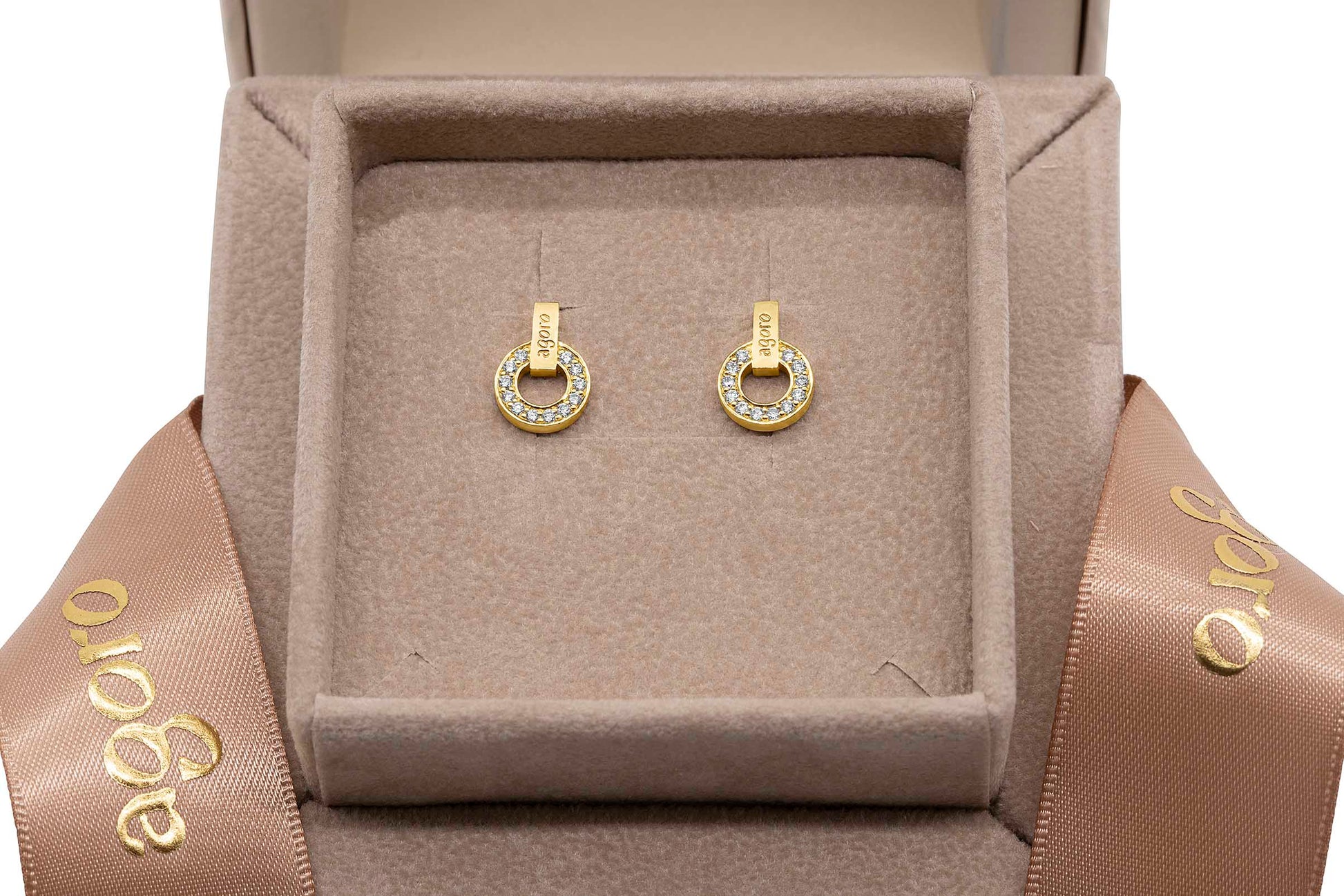 Earing with Diamonds and Round - Yellow